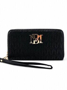 Badgley Mischka Black Quilted Wallet NEW